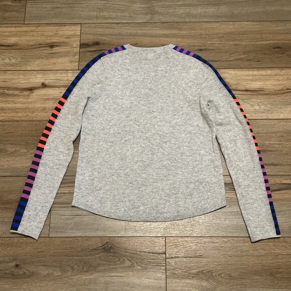 Lisa Todd Crewneck Sweater SZ XS Gray Multi Stripe Wool Cashmere Blend - Picture 10 of 11